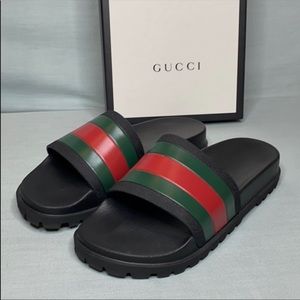 Gucci Signature Stripe Slides Size 8